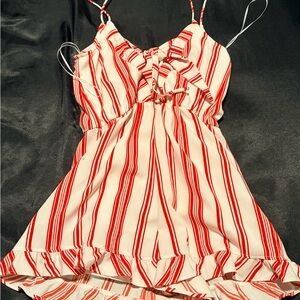 New Look Red and White Striped Garment